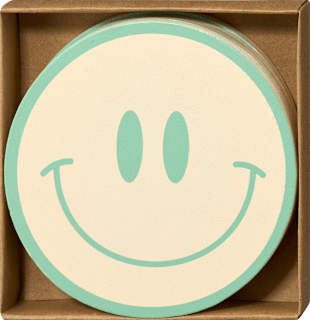 Glas-/Tassenuntersetzer aus Holz, Smiley dm home