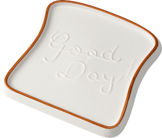 Speiseteller aus Keramik "Toast", offwhite/braun (17,5x16x1,5 cm) dm home