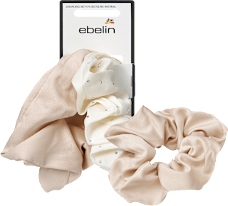 Scrunchies mit Glitzer, creme/beige ebelin