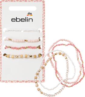 Armbänder elastisch mit Perlen, rosa/weiß ebelin