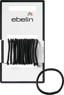 Haargummis klein dünn, schwarz ebelin