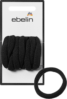 Haargummis gerippt, schwarz ebelin