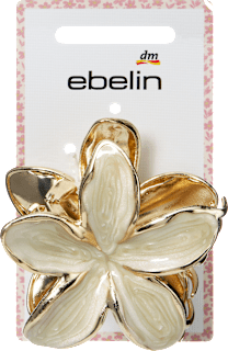 Haarklammer Blume, weiß/Gold-Optik ebelin