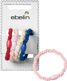 Haargummis gedreht, rot/rosa/weiß/blau ebelin