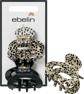 Haarklammern klein halbrund, schwarz/Pünktchen-Optik ebelin