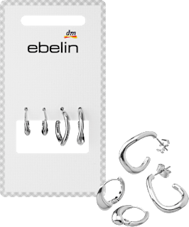 Ohrstecker organisch, Silber-Optik ebelin