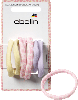 Haargummis gelb/flieder/Blumenmuster ebelin