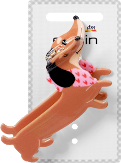 Haarklammer Dackel mit Halstuch ebelin