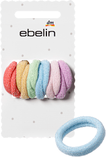 Haargummis mit Glitzerfaden, bunt ebelin