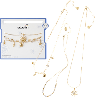 Halsketten maritim mit Perlen, Gold-Optik ebelin