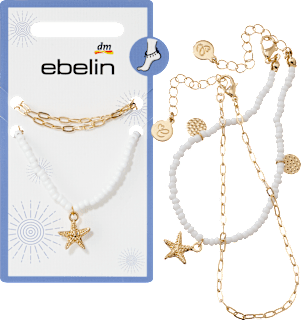 Fußketten mit Seestern, Gold-Optik ebelin