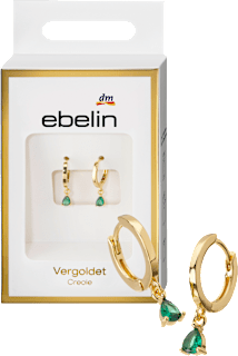 Creolen vergoldetet mit grünem Strassstein ebelin