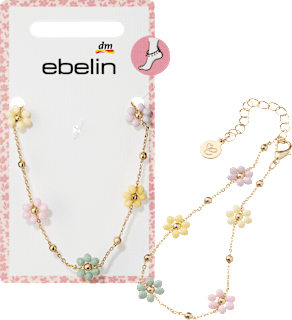 Fußkette mit Blumen, Gold-Optik ebelin