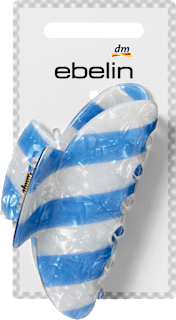 Haarklammer gestreift, hellblau/weiß ebelin