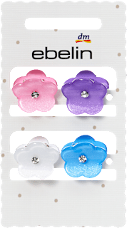 Haarklammern Blumen mit Glitzer, 4 St