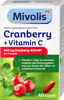 Cranberry + Vitamin C Kapseln, 60 St Mivolis