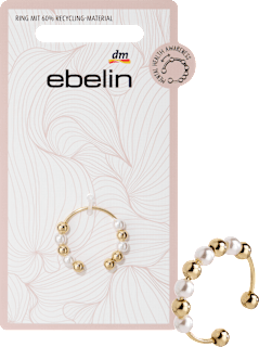 Anxiety-Ring mit Perlen, Gold-Optik ebelin