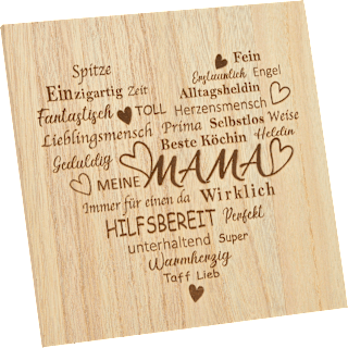Holzschild mit Spruch "Mama", natur Dekorieren & Einrichten