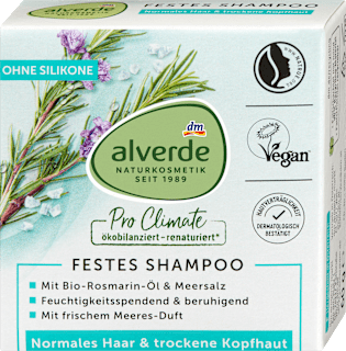 Твърд шампоан Pro Climate с розмарин и морска сол alverde NATURKOSMETIK