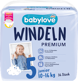 Pieluszki Premium, rozmiar 5, junior, 10-16 kg babylove