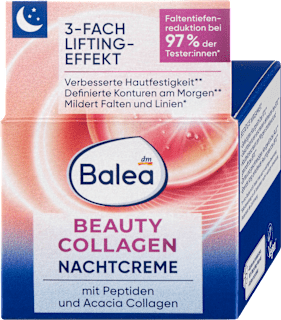 Éjszakai arckrém Beauty Collagen, peptidekkel és Acacia Collagénnel Balea