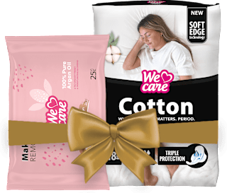 Higijenski ulošci Cotton + vlažne maramice za skidanje šminke We care