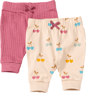 Leggings mit Kirschen-Muster & Mitwachsfunktion, rosa + beige, Gr. 62 ALANA