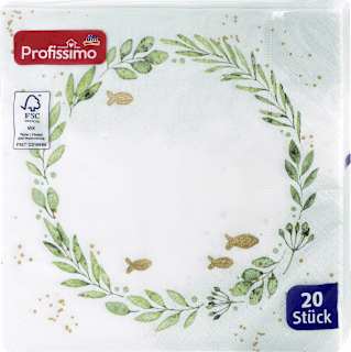 Ubrusi, 3-slojni, motiv vijenca, 33 x 33 cm Profissimo