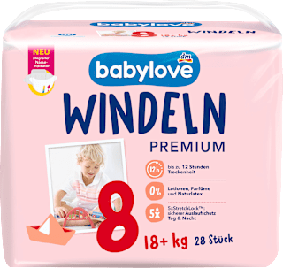 Pieluszki Premium, rozmiar 8, 18+kg babylove