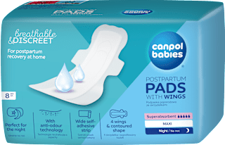 Dyskretne podpaski poporodowe ze skrzydełkami Night Canpol babies