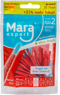 Szczoteczki międzyzębowe o miętowym smaku czerwone ISO 2 Mara
