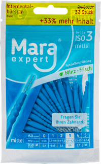 Szczoteczki międzyzębowe o miętowym smaku niebieskie ISO 3 Mara