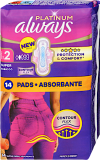 Egészségügyi betét Platinum, 2-es méret, super always