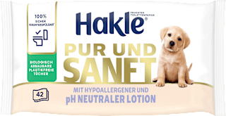 Feuchtes Toilettenpapier pur und sanft Hakle