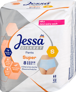 Spodnje hlače za inkontinenco SUPER, velikost S Jessa DISKRET