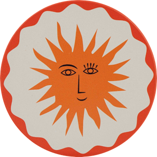 Glasuntersetzer "Sonne" aus Keramik, beige/orange (10x0,7 cm) Soapland
