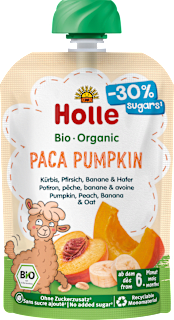 Quetschie Paca Pumpkin Kürbis, Pfirsich, Banane & Hafer ab dem 6. Monat Holle