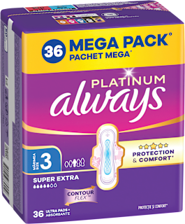 Egészségügyi betét Platinum, 3-as méret, super extra, Mega Pack always