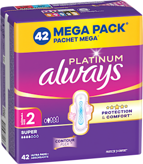 Egészségügyi betét Platinum, 2-es méret, super, Mega Pack always