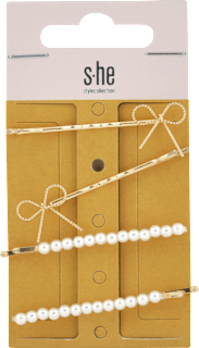 Sponky do vlasov perly a mašľa - zlaté s-he stylecollection