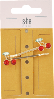 Spony do vlasov s čerešňami - zlaté s-he stylecollection