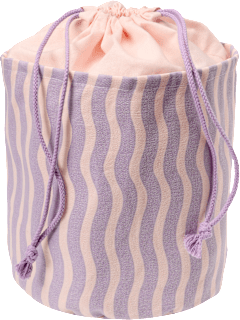 Stoffbeutel aus Baumwolle, gestreift rosa/lila (22x25 cm)  Vito & Joe