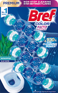 Tuhý WC blok Premium Color Auto Active Eucalyptus  Bref