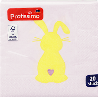 Koktailové servítky Happy Bunny, 25 x 25 cm  Profissimo