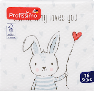 Papierové servítky Somebunny loves you, 25 x 25 cm Profissimo