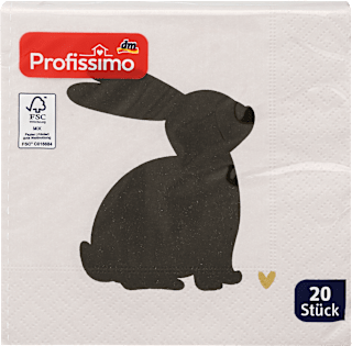 Salvete, 3-slojne, motiv crnog zeca, 25 x 25 cm Profissimo