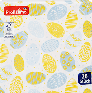Салфетки Цветни яйчица, 3-пластови, 33 x 33 cm Profissimo