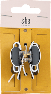 Štipec do vlasov s bielo-čiernou mašľou s-he stylecollection