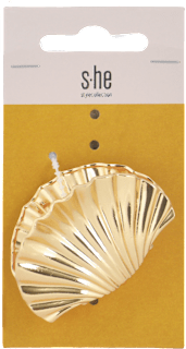 Štipec do vlasov kovová mušla - zlatá s-he stylecollection