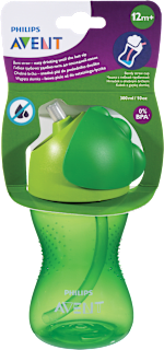 Lonček z gibljivo slamico - zelen, 12 m +, 300 ml PHILIPS AVENT